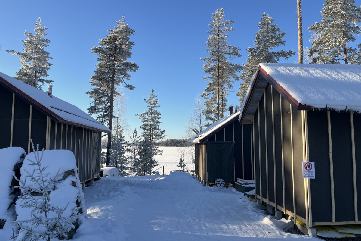 Taipalsaaren sauna rakennusvaiheessa